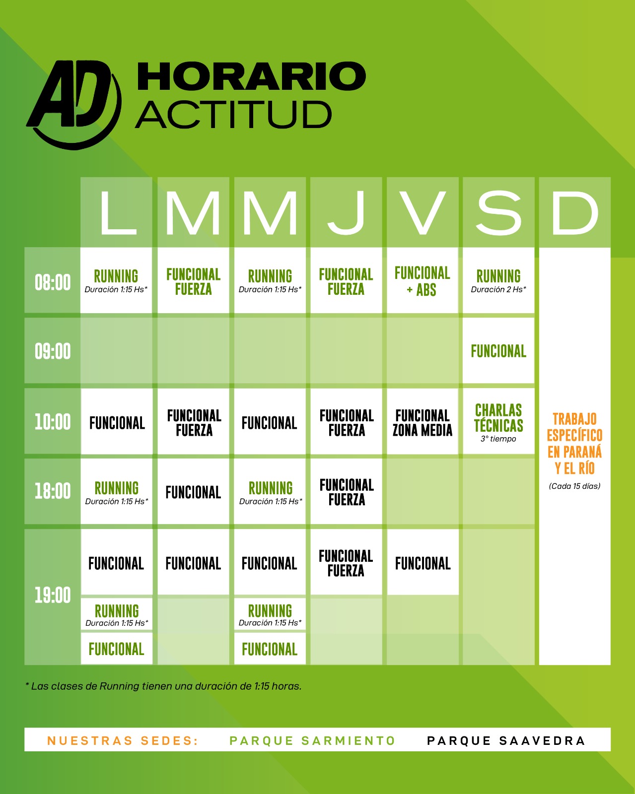 Horarios Actitud Deportiva