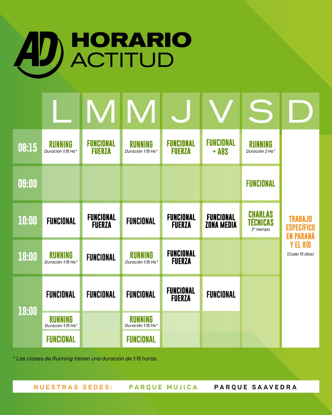 Horarios Actitud Deportiva